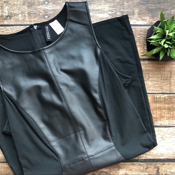 H&M Dresses & Skirts - Mixed Media Vegan Leather Dress